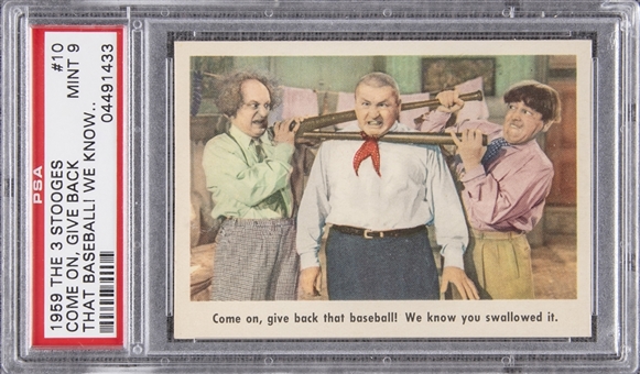 1959 Fleer "Three Stooges" #10 "Come On, Give… " – PSA MINT 9